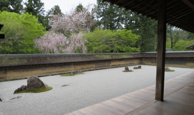 龍安寺の石庭(春)